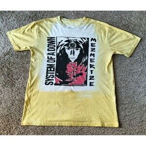 System Of A Down Reflections  Graphic T-Shirt Men's Size Large Yellow